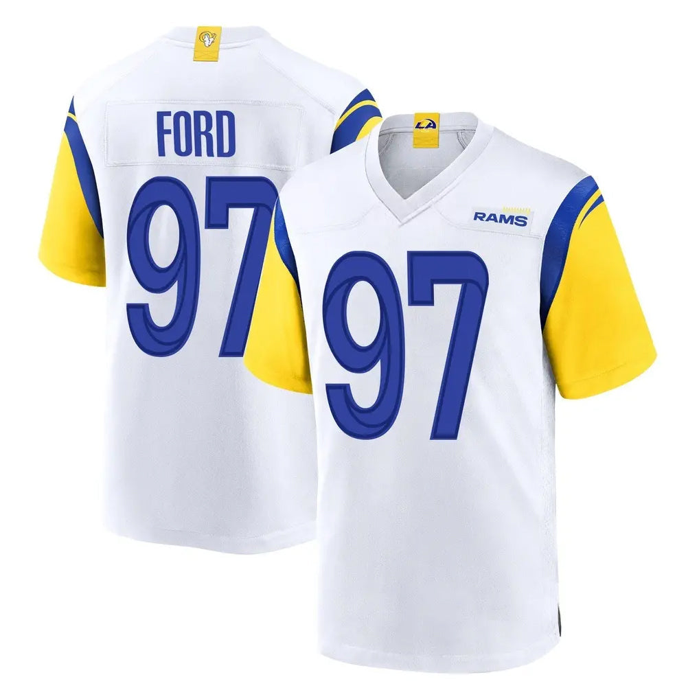 Kooe LA.Rams #97 Poona Ford Player White Home Game Stitched Jerseys