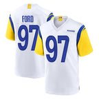 Kooe LA.Rams #97 Poona Ford Player White Home Game Stitched Jerseys