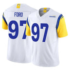 Kooe LA.Rams #97 Poona Ford Player White Limited Vapor F.U.S.E. Home Game Stitched Jerseys