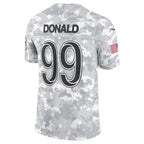 Kooe LA.Rams #99 Aaron Donald Arctic Camo 2024 Salute to Service Retired Player Limited Jersey Stitched Jerseys
