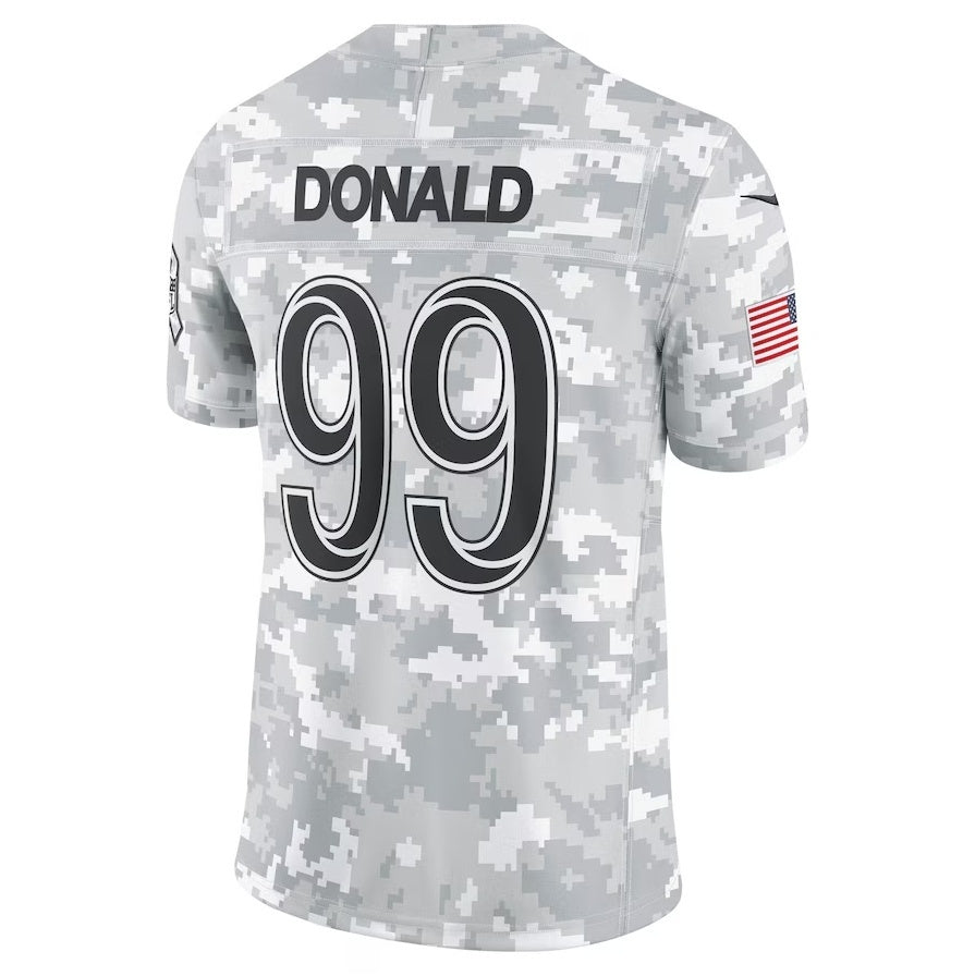 Kooe LA.Rams #99 Aaron Donald Arctic Camo 2024 Salute to Service Retired Player Limited Jersey Stitched Jerseys