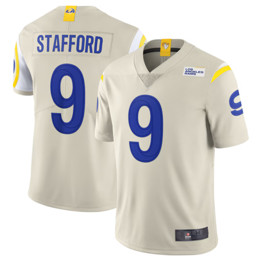 Kooe LA.Rams #9 Matthew Stafford Bone Vapor Limited Jersey American Stitched Jerseys