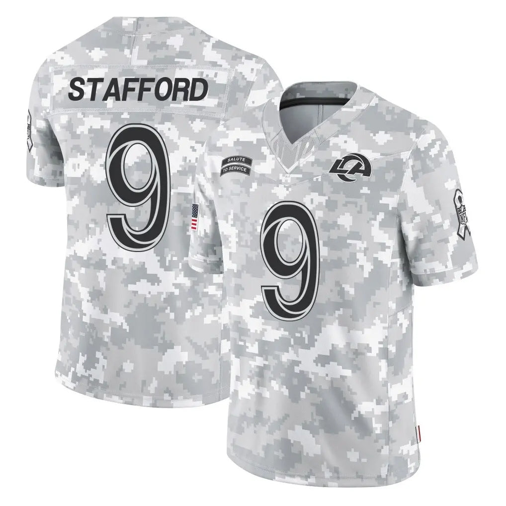Kooe LA.Rams #9 Matthew Stafford Player Arctic Camo Salute To Service Limited Game Stitched Jerseys