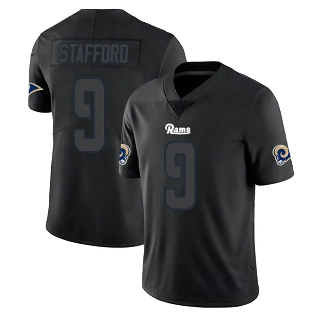 Kooe LA.Rams #9 Matthew Stafford Player Black Impact Limited Home Game Stitched Jerseys