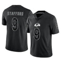 Kooe LA.Rams #9 Matthew Stafford Player Black Limited Reflective Home Game Stitched Jerseys