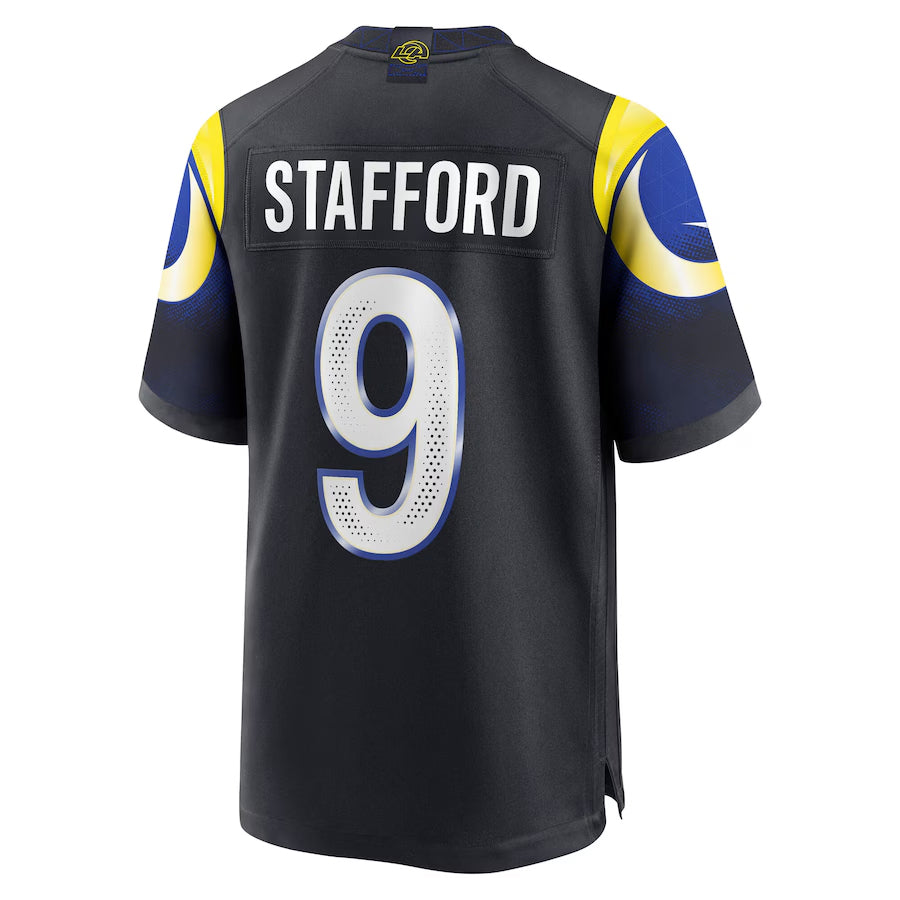 Kooe LA.Rams #9 Matthew Stafford Player Midnight Blue Rivalries Collection Game Stitched Jerseys
