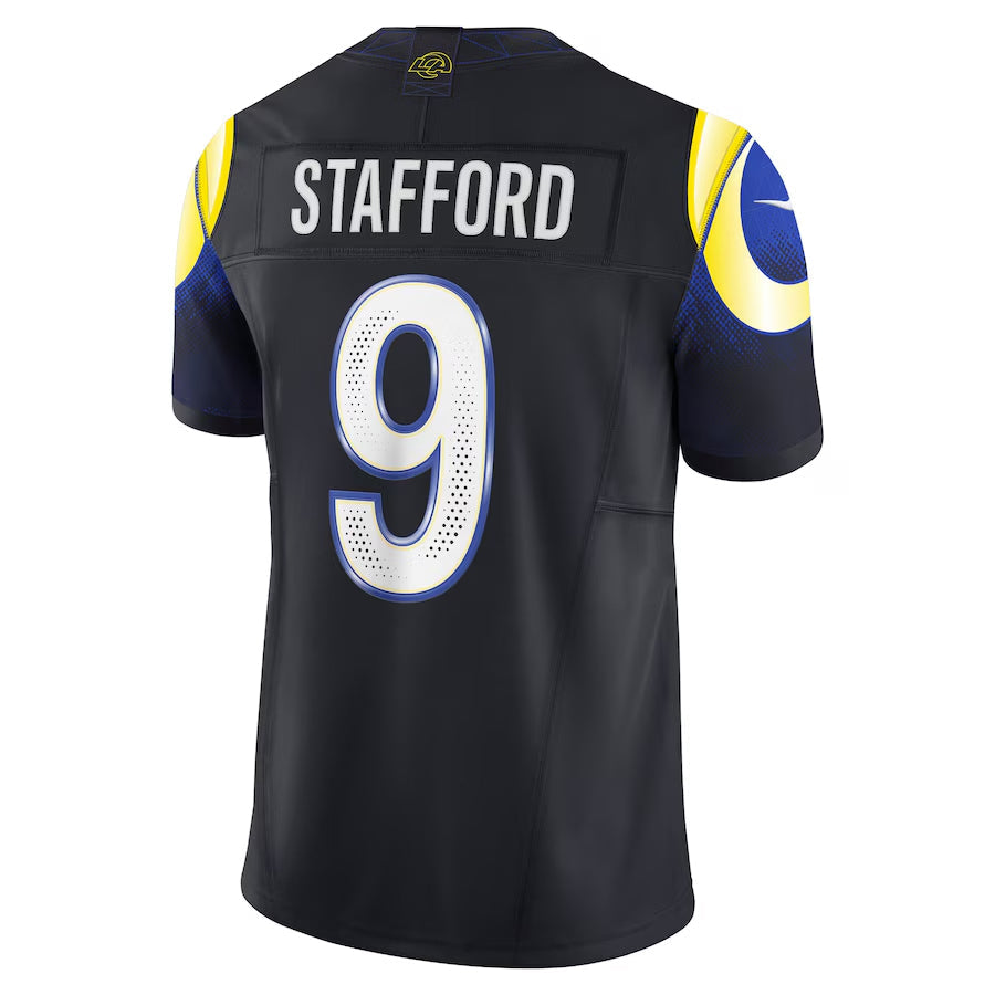 Kooe LA.Rams #9 Matthew Stafford Player Midnight Blue Rivalries Collection Vapor Limited Stitched Jerseys