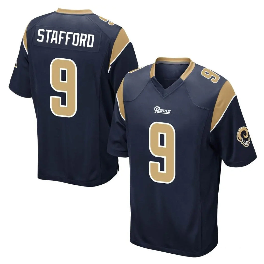 Kooe LA.Rams #9 Matthew Stafford Player Navy Home Game Stitched Jerseys