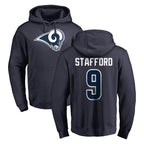 Kooe LA.Rams #9 Matthew Stafford Player Navy Pullover Hoodie Limited Game Stitched Jerseys