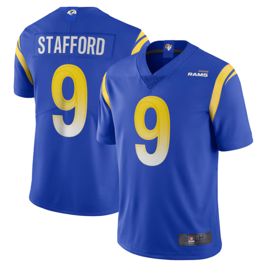 Kooe LA.Rams #9 Matthew Stafford Royal Vapor Limited Jersey American Stitched Jerseys