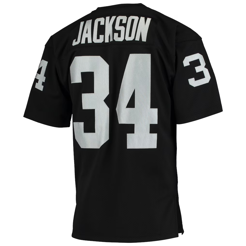 Kooe LV.Raiders 1990 #34 Bo Jackson Mitchell & Ness Black Authentic Throwback Retired Player Stitched Puhic Jersey