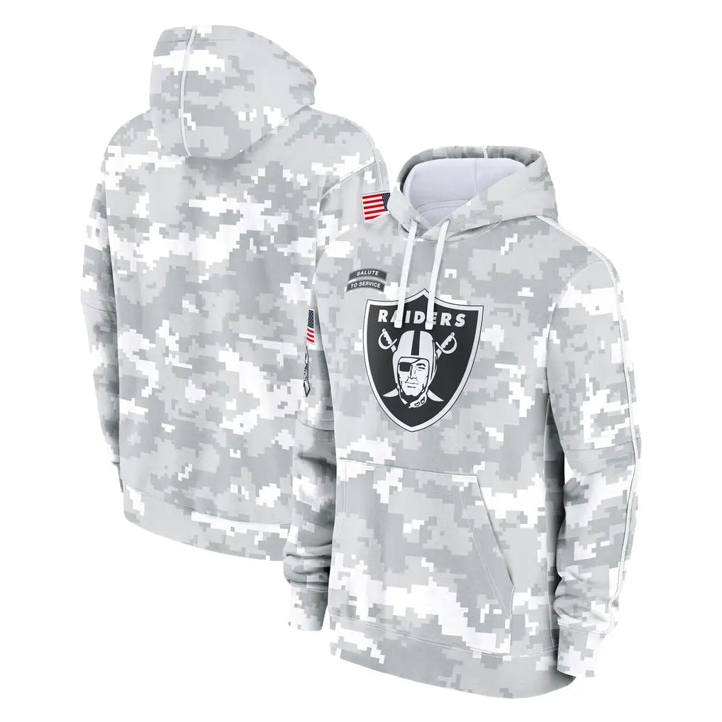 Kooe LV.Raiders Arctic Camo Salute to Service Hoodies Limited Game Blank Player Stitched Jerseys