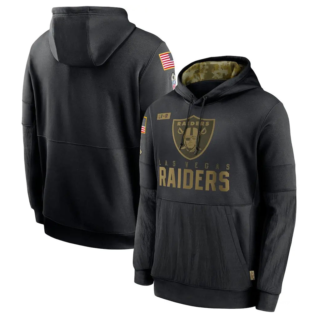 Kooe LV.Raiders Black Salute to Service Hoodies Limited Game Blank Player Stitched Jerseys