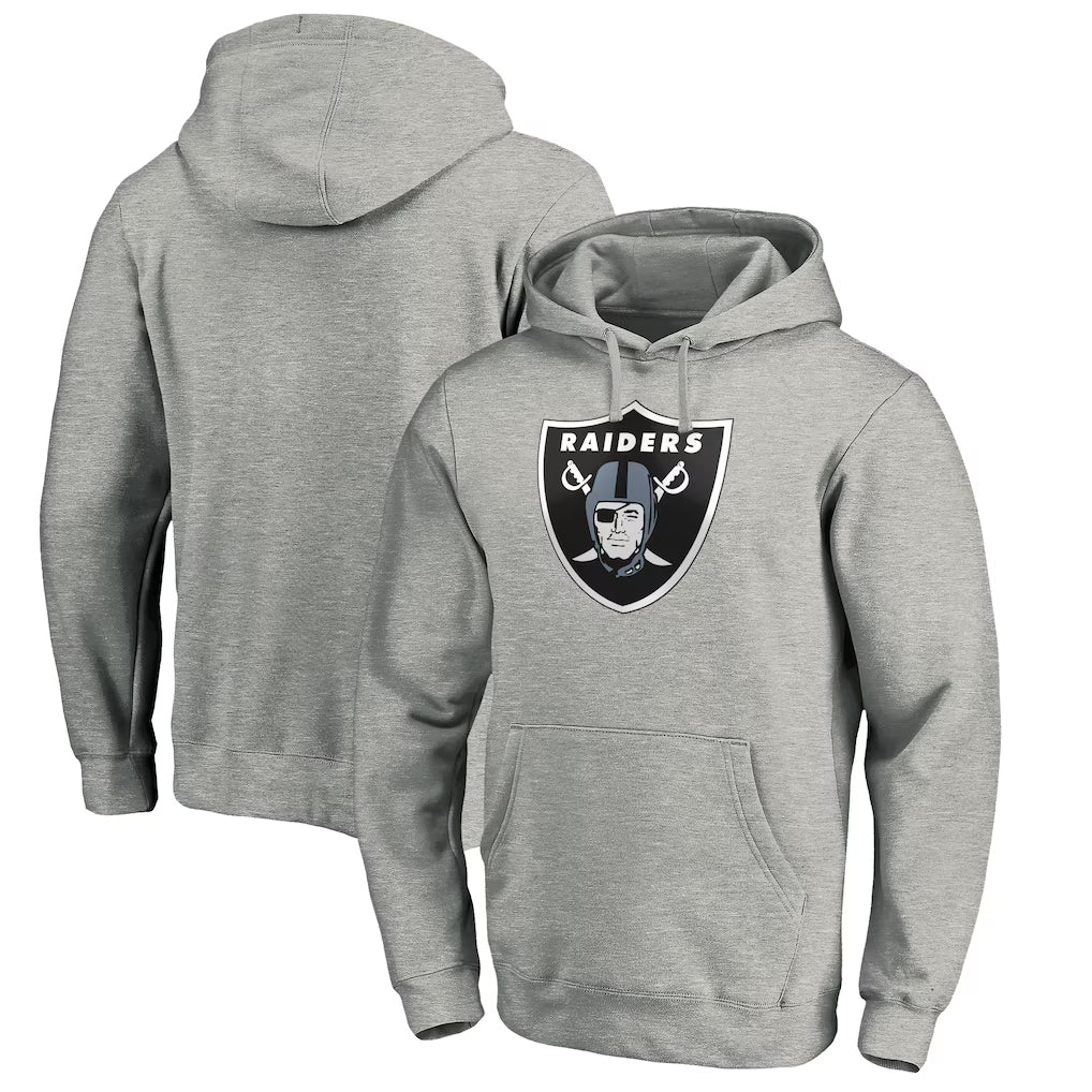 Kooe LV.Raiders Gray LOGO Pullover Hoodies Home Game Blank Player Stitched Jerseys