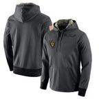 Kooe LV.Raiders Gray Pullover Hoodies Home Game Blank Player Stitched Jerseys