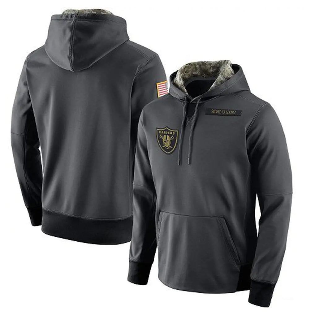 Kooe LV.Raiders Gray Pullover Hoodies Home Game Blank Player Stitched Jerseys