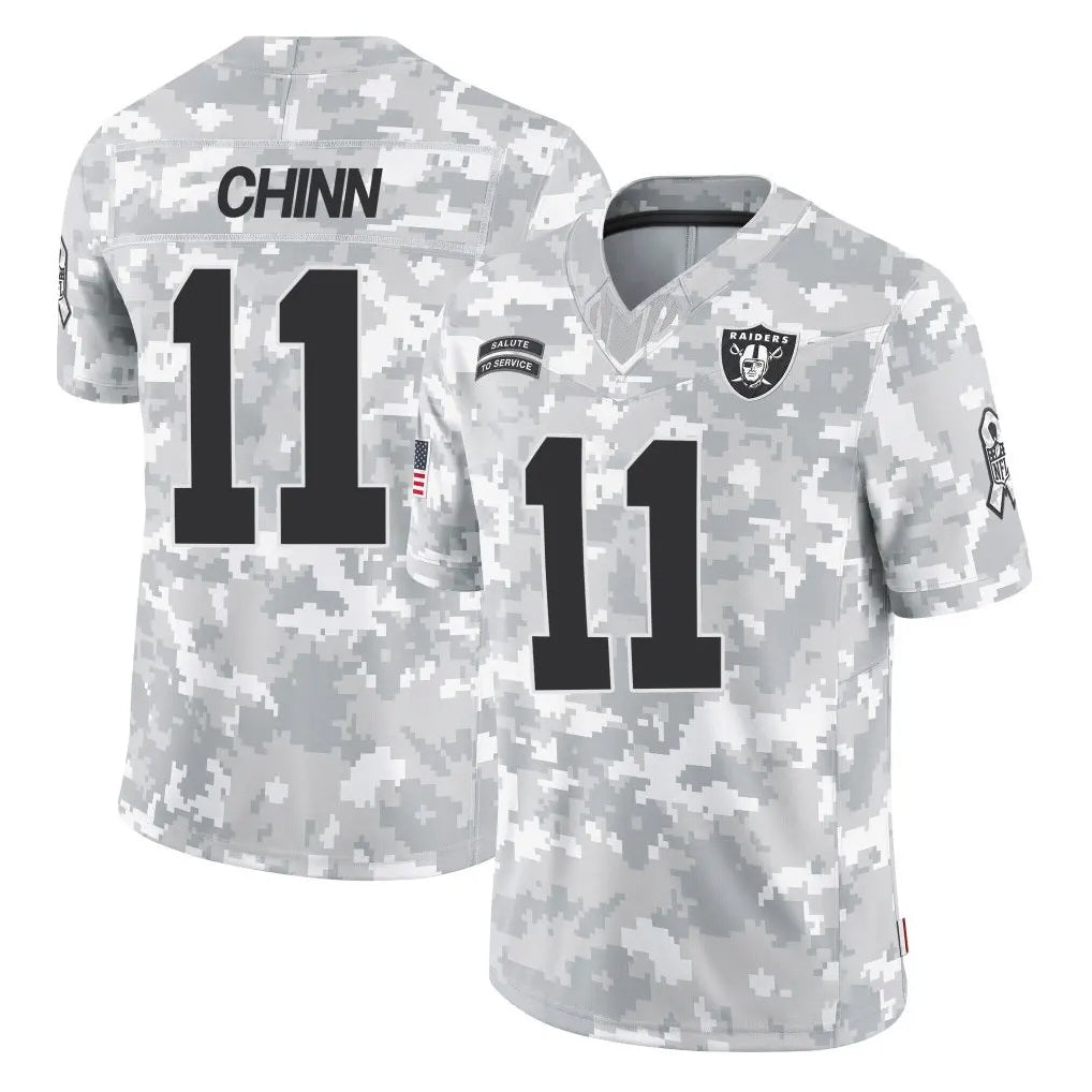 Kooe LV.Raiders #11 Jeremy Chinn Player Arctic Camo Salute To Service Limited Game Stitched Jerseys