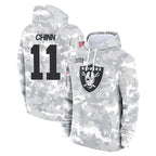 Kooe LV.Raiders #11 Jeremy Chinn Player Arctic Camo Salute to Service Hoodies Limited Game Stitched Jerseys