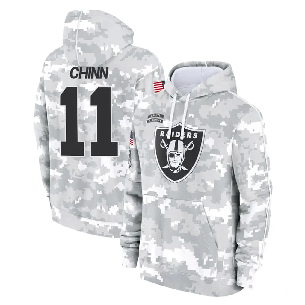Kooe LV.Raiders #11 Jeremy Chinn Player Arctic Camo Salute to Service Hoodies Limited Game Stitched Jerseys