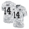 Kooe LV.Raiders #14 Matt Gay Player Arctic Camo Salute To Service Limited Game Stitched Jerseys