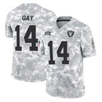 Kooe LV.Raiders #14 Matt Gay Player Arctic Camo Salute To Service Limited Game Stitched Jerseys