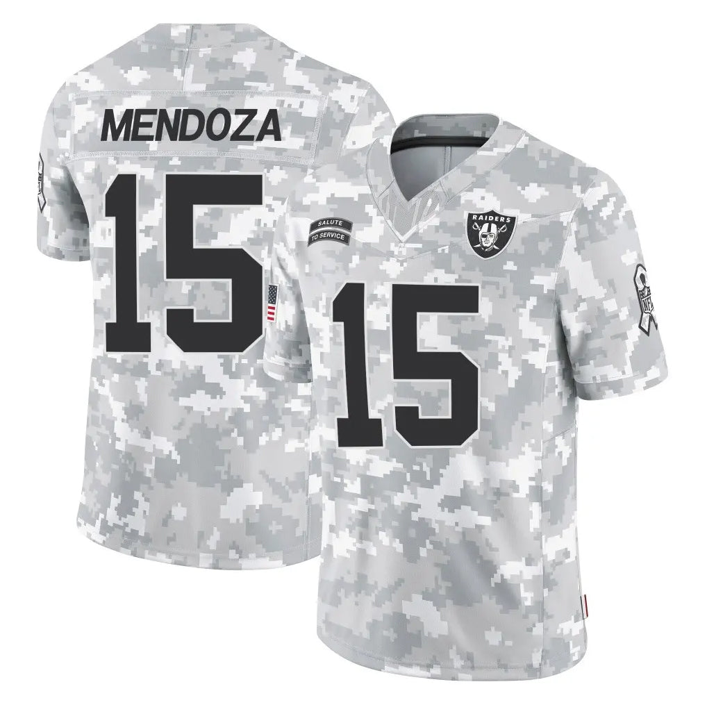 Kooe LV.Raiders #15 Fernando Mendoza Player Arctic Camo Salute To Service Limited Game Stitched Jerseys