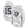 Kooe LV.Raiders #15 Fernando Mendoza Player Arctic Camo Salute to Service Hoodies Limited Game Stitched Jerseys