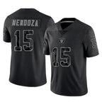 Kooe LV.Raiders #15 Fernando Mendoza Player Black Reflective Limited Game Stitched Jerseys