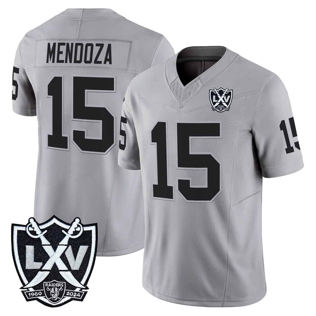 Kooe LV.Raiders #15 Fernando Mendoza Player Gray 2026 Vapor Limited Home Game Stitched Jerseys