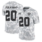Kooe LV.Raiders #20 Isaiah Pola-Mao Player Arctic Camo Salute To Service Limited Game Stitched Jerseys