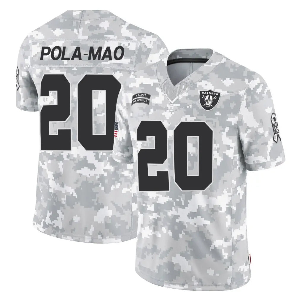 Kooe LV.Raiders #20 Isaiah Pola-Mao Player Arctic Camo Salute To Service Limited Game Stitched Jerseys