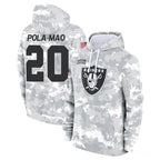 Kooe LV.Raiders #20 Isaiah Pola-Mao Player Arctic Camo Salute to Service Hoodies Limited Game Stitched Jerseys
