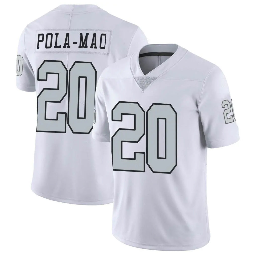 Kooe LV.Raiders #20 Isaiah Pola-Mao Player White Limited Color Rush Home Game Stitched Jerseys