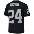Kooe LV.Raiders #24 Charles Woodson Mitchell & Ness Black Legacy Replica Jersey Stitched Puhic