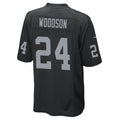 Kooe LV.Raiders #24 Charles Woodson Player Black Home Game Stitched Jerseys