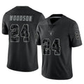 Kooe LV.Raiders #24 Charles Woodson Player RFLCTV Limited Black Stitched Jerseys