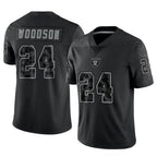 Kooe LV.Raiders #24 Charles Woodson Player RFLCTV Limited Black Stitched Jerseys