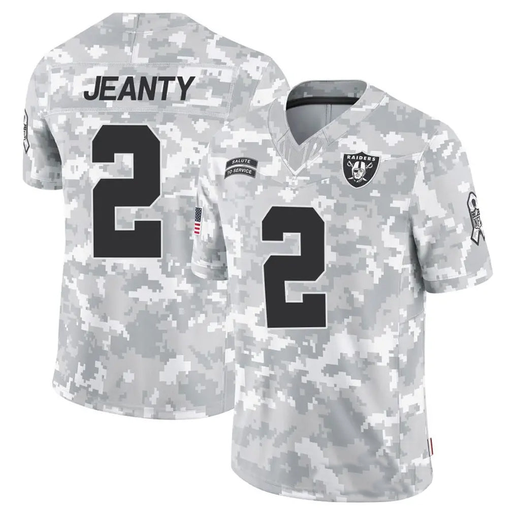 Kooe LV.Raiders #2 Ashton Jeanty Player Arctic Camo Salute to Service Limited  Stitched Jerseys