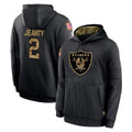 Kooe LV.Raiders #2 Ashton Jeanty Player Black Salute to Service Hoodies Limited Game Stitched Jerseys