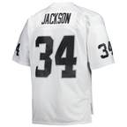 Kooe LV.Raiders #34 Bo Jackson Mitchell & Ness White Big & Tall 1988 Retired Player Replica Stitched Puhic Jersey