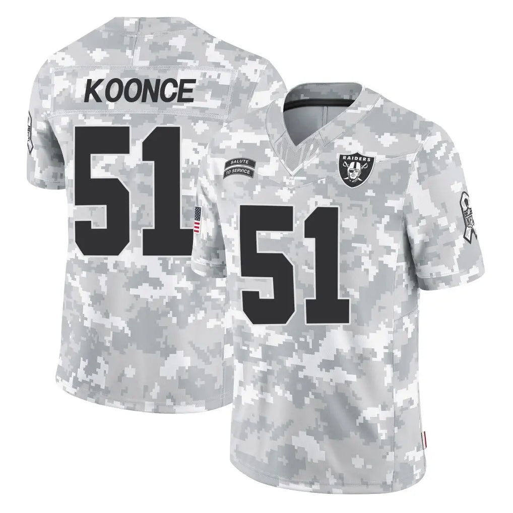 Kooe LV.Raiders #51 Malcolm Koonce Player Arctic Camo Salute To Service Limited Game Stitched Jerseys