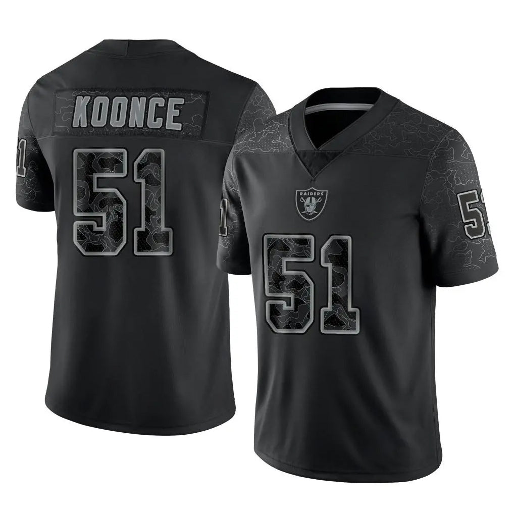 Kooe LV.Raiders #51 Malcolm Koonce Player Black Reflective Limited Game Stitched Jerseys