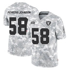 Kooe LV.Raiders #58 Jackson Powers-Johnson Player Arctic Camo Salute To Service Limited Game Stitched Jerseys