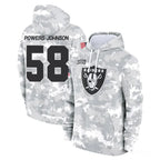 Kooe LV.Raiders #58 Jackson Powers-Johnson Player Arctic Camo Salute to Service Hoodies Limited Game Stitched Jerseys