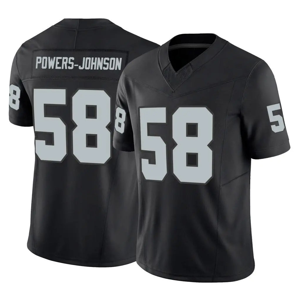 Kooe LV.Raiders #58 Jackson Powers-Johnson Player Black Limited Vapor F.U.S.E. Home Game Stitched Jerseys