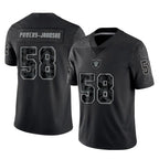Kooe LV.Raiders #58 Jackson Powers-Johnson Player Black Reflective Limited Game Stitched Jerseys