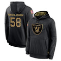 Kooe LV.Raiders #58 Jackson Powers-Johnson Player Black Salute to Service Hoodies Limited Game Stitched Jerseys