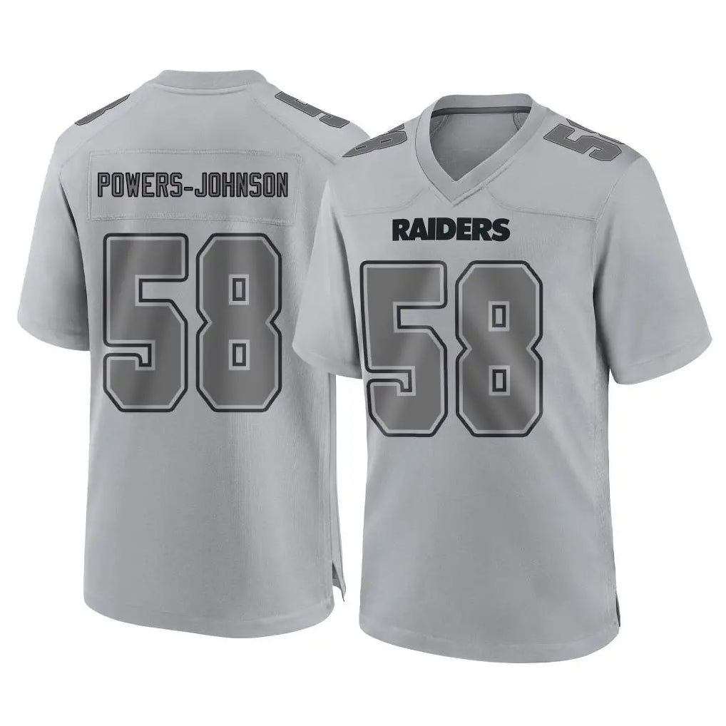 Kooe LV.Raiders #58 Jackson Powers-Johnson Player Gray Atmosphere Fashion Limited Game Stitched Jerseys