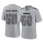 Kooe LV.Raiders #58 Jackson Powers-Johnson Player Gray Atmosphere Fashion Limited Game Stitched Jerseys