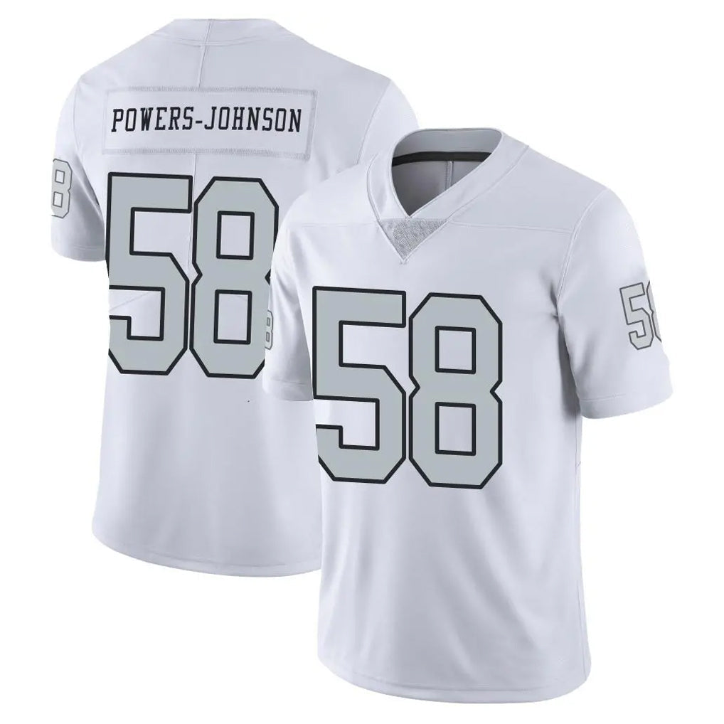 Kooe LV.Raiders #58 Jackson Powers-Johnson Player White Limited Color Rush Home Game Stitched Jerseys